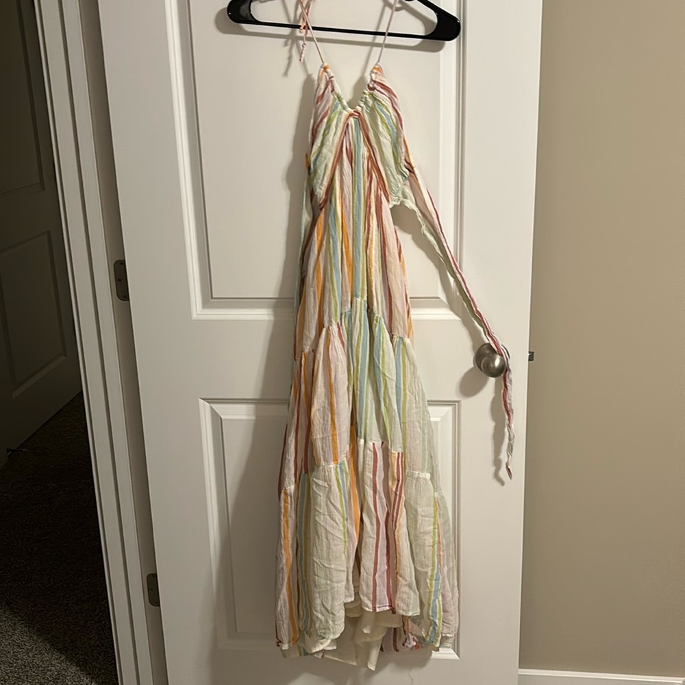 american eagle tie back dress, multicolor, size small